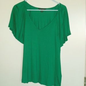 Banana Republic Green Flutter Sleeve Blouse Size L